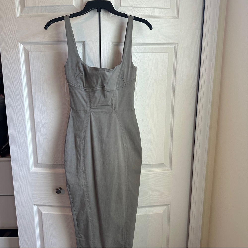 House of CB ‘Rea’ Gray Bodycon Maxi Dress Size Small